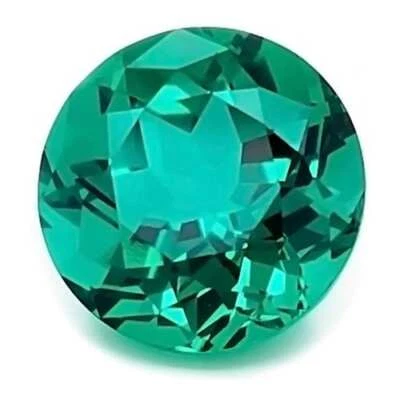 Hydrothermal Emerald Gemstone Round Cut Shape Gemstone For Jewelry Making - Image 1 of 3