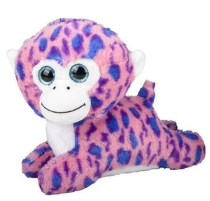 8" Monkey Laying Bright Eyes Plush Stuffed Animal Cute Purple Pink Blue - Picture 1 of 2