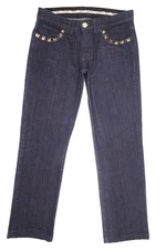 Vintage! $315 Faith Connexion Navy Blue Denim Studded Jeans (Size 28)