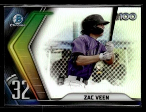 Zac Veen 2022 Bowman #BTP-32 Bowman Scouts' Top 100 Colorado Rockies - Picture 1 of 2