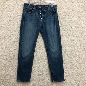 Levis 501 Jeans 33x32 Herren Blau Denim Regular Fit Straight Button Fly Medium Wash - Bild 1 von 12