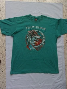 Harley-Davidson T-Shirt Erwachsene Gr. XXL Rossiter's Sarasota, Fl Wolf/Eagle-Teal - Bild 1 von 5