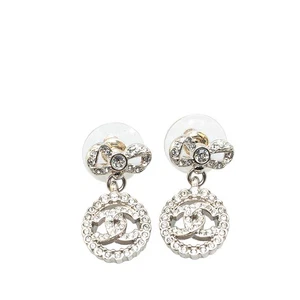 Orecchini CHANEL COCO Mark motivo nastro strass borchia donna 【Usato】 - Foto 1 di 4