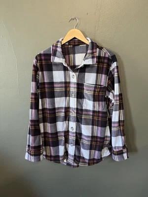 Camisa Eddie Bauer Mujer Multicolor Polar Franela Abotonada Manga Larga Talla L Foto 1 de 3