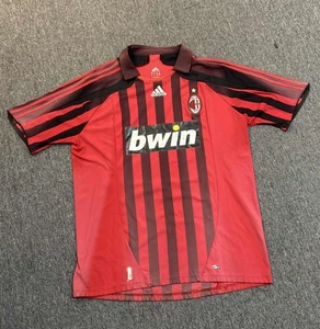 Mens XL A.C Milan Adidas Authentic Soccer Jersey DAMAGED - Picture 1 of 4