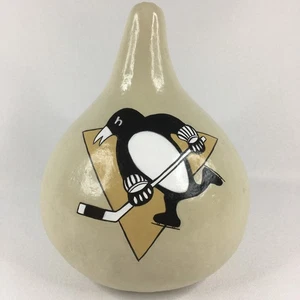 Pittsburgh Penguins Hockey Hecho a Mano Pintado Calabaza Arte Deportes Decoración del Hogar - Imagen 1 de 17