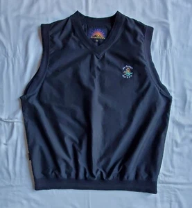 SUN MOUNTAIN Golf Wind Proof Pullover Vest Vneck Black Windbreaker Men’s Large - Picture 1 of 7