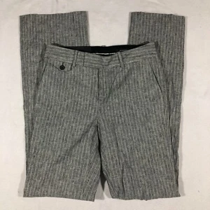 Club Monaco Damenhose 2 Caroline strukturierte Streifen Leinenmischung grau NEU 129 $ - Bild 1 von 13