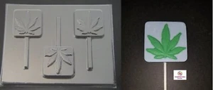 HOJA DE OLLA MARIHUANA 420 CANNABIS piruleta cuadrada jabón chocolate molde dulces - Imagen 1 de 1