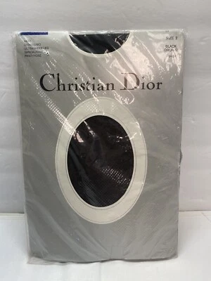 Meia-calça NOS Christian Dior controle muito transparente preta orquídea tamanho 2 4443 - Imagem 1 de 4