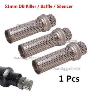 51mm DB Killer Bike Universal Exhaust Pipe Muffler Silencer Baffle Reduce Noise - Picture 1 of 10