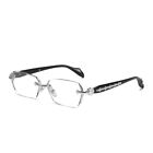 Unisex Retro Hd Lens Rimless Reading Glasses Anti Blue Light Frameless Glasses
