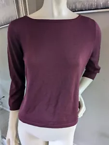 Country Road Burgundy Mulberry Silk Sweater Top - Picture 1 of 14