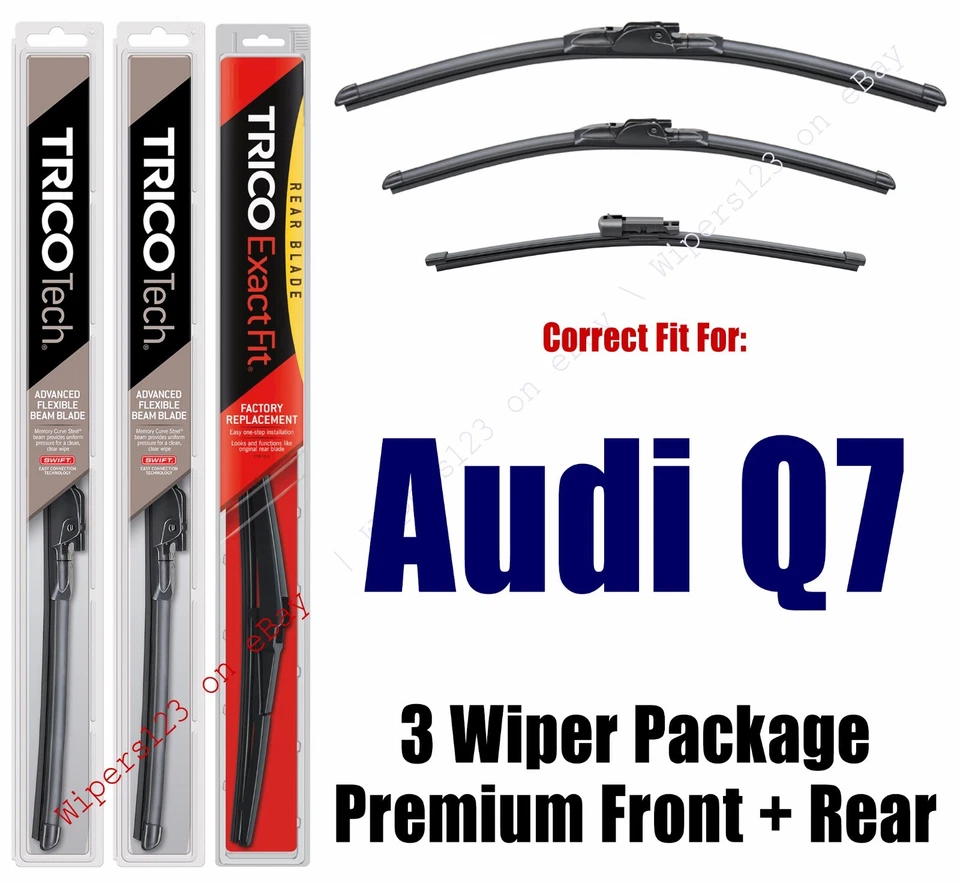 Limpiaparabrisas 3pk Premium Beam Blade delantero/trasero para Audi Q7 19260/200/15i 2017+ Foto 1 de 1
