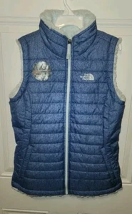 NWT Girls The North Face Mossbud Swirl Reversible Vest L Youth Blue MSRP $85 - Picture 1 of 6