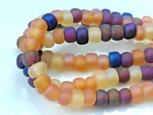 Czech Glass Seed Beads Size 6/0 " MIXTURE AUTUMN IRIS MATTE " Strands - Picture 1 of 4