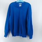 coofany casual sweater men's size large Royal blue v neck pullover long sleeve
