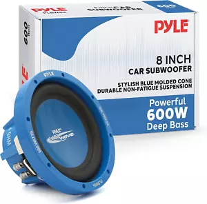 Car Vehicle Subwoofer Audio Speaker - 8 Inch Blue Injection Molded Cone, Blue Ch - Picture 1 of 12