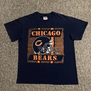 Vintage Chicago Bears NFL Single Stitch T-Shirt 1990s Made In USA Hanes Herren Large - Bild 1 von 5