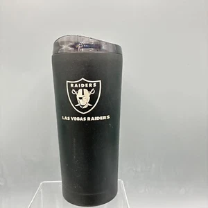 Las Vegas Raiders: vaso, 16 oz, acero inoxidable, doble aislamiento, tapa, nuevo - Imagen 1 de 1