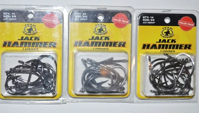 3件装团队鲶鱼杰克锤J钩尺寸6/0黑色镍值包 — 第 1/3 张图片