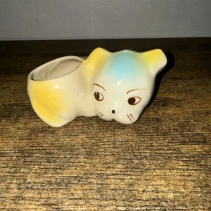 Vintage Puppy dog or cat ceramic planter vintage from the 1960's handpainted - Picture 1 of 3