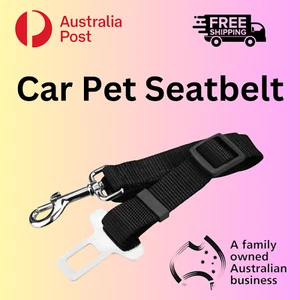 Nylon Pet Safety Vehicle Cat Dog Seat Belt Adjustable Secure Harness Leash Clips - Picture 1 of 4