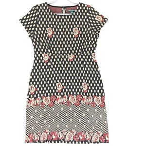 Abito a maglia Louie et Lucie donna XL nero beige rosso a pois manica corta - Foto 1 di 8
