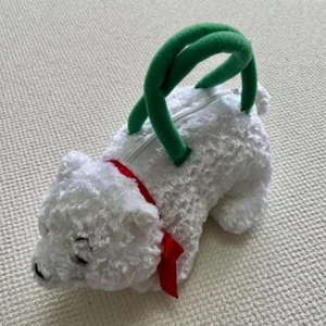 EUC Polar Bear White/Green Plush Purse w/ zipper compartment - Christmas/Holiday - Picture 1 of 4