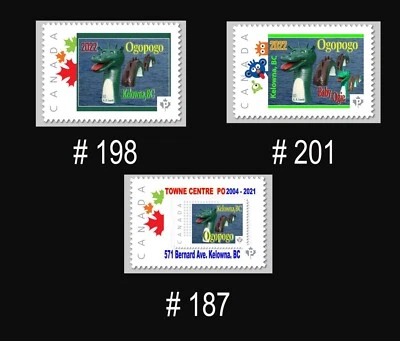 OGOPOGO - Canadas Loch Ness Lake Monster  -FINAL 3  "P" Issues  -CDN Pic Postage - Image 1 of 4