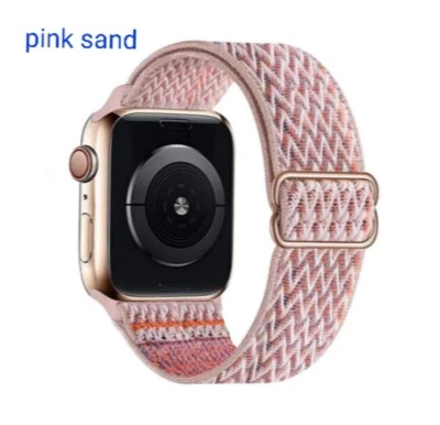 Correa de reloj ajustable elástica de nailon para Apple Smart iWatch Series 6 SE 5 4 3 2 Foto 1 de 4