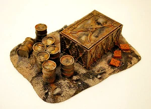 WARHAMMER 40K FORGE WORLD SCENERY OOP FUEL DUMP TERRAIN MASTER PAINTED - Imagen 1 de 1