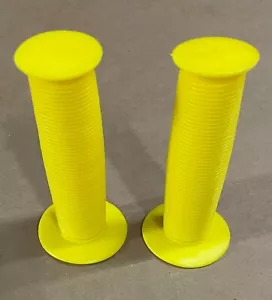 NEW! Yellow Mushroom Bicycle Handlebar GRIPS Lowrider Cruiser Kids Bike Pair. - Picture 1 of 2