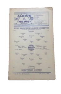 WEST BROMWICH ALBION V SHEFFIELD UNITED - CENTRAL LEAGUE - 15/1/1966 - Picture 1 of 1
