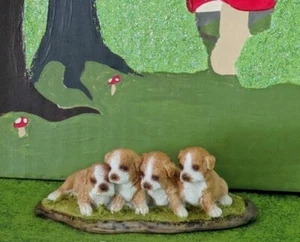 Four Puppies Miniature Statue Fairy Gnome Garden Indoor Display Top Collection - Bild 1 von 7
