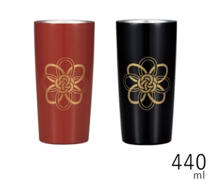 Japan Stainless Steel Tumbler 15 oz Mizuhiki Ume Flower Traditional Japanese - Picture 1 of 8