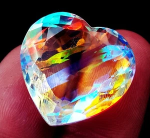 Loose Gemstone 17 To 20 Ct Mystic Quartz Rainbow Color Single Certified R123 - Picture 1 of 11