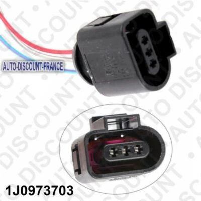 Connecteur 3 Broches Câblé Plug 1J0973703 Arbre Cames Capteur pour Audi VW Seat - Photo 1/4
