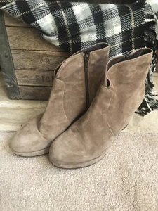 CORDANI women's hidden wedge suede booties boots - dark sand - 39 / US 8.5 - 9 - Picture 1 of 12
