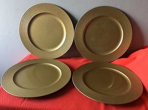 Gold Runde Melamin Tischsets x 4 - Bild 1 von 3