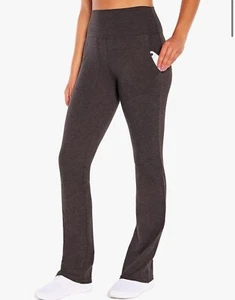 Pantalón grande Zobha para mujer Lily Melange tiro alto bolsillo bootcut gris oscuro - Imagen 1 de 5