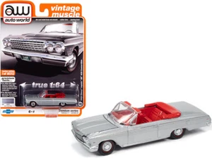 Auto World - 1962 Chevy Impala SS 409 Convertible 1:64 - SILVER - Vintage Muscle - Picture 1 of 2