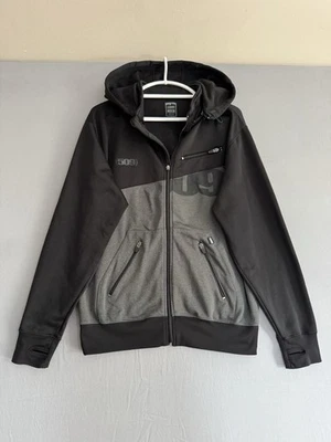 509 Chaqueta Forrada de Vellón Negra y Gris Cremallera Completa Para Hombre Mediana M Con Capucha Motociclista Foto 1 de 4