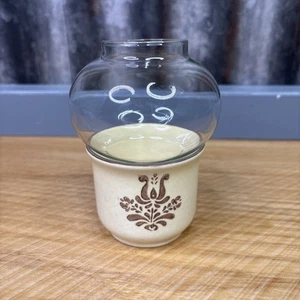 Vtg Pfaltzgraff Village Mini Lite Votive Candle Lamp Holder w/ Glass Globe 5" - Picture 1 of 8