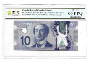 CANADA 2013 10 DOLLARS P#107c PCGS 66 SUPERB GEM UNC PPQ NOT PMG - Picture 1 of 2
