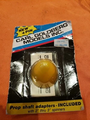 Carl Goldberg Parts - 1.50" Yellow 2-bladed Spinner - New - Part #127 - JT25 - Image 1 of 4