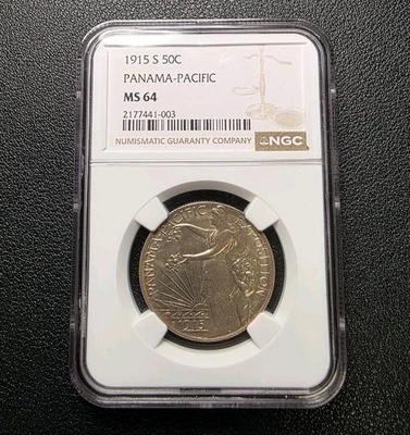 1915 S SILVER PANAMA-PACIFIC HALF DOLLAR NGC MS64 GREAT EYE APPEAL  - Image 1 of 4