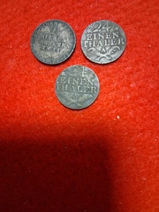 Germany/Prussia,Lot of THREE Silver Coins from 1700's & 1800's - Picture 1 of 2