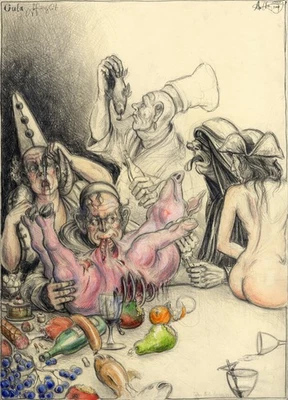 Andreas Noßmann Original - "Die 7 Todsünden - Gefräßigkeit" - Bild 1 von 4