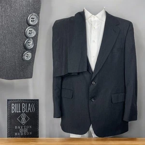 Traje Bill Blass Hecho en EE. UU. 2 Piezas Para Hombre 42R 38x30 Gris Oscuro Lana Sólida Dos Botones - Imagen 1 de 11